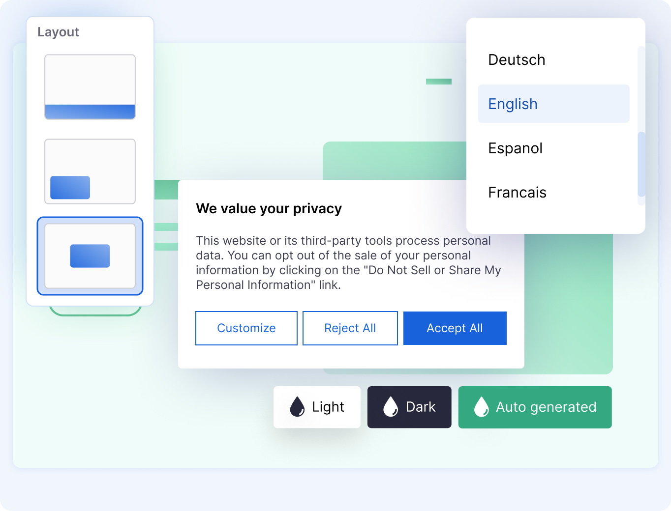 Customisation of CookieYes banner